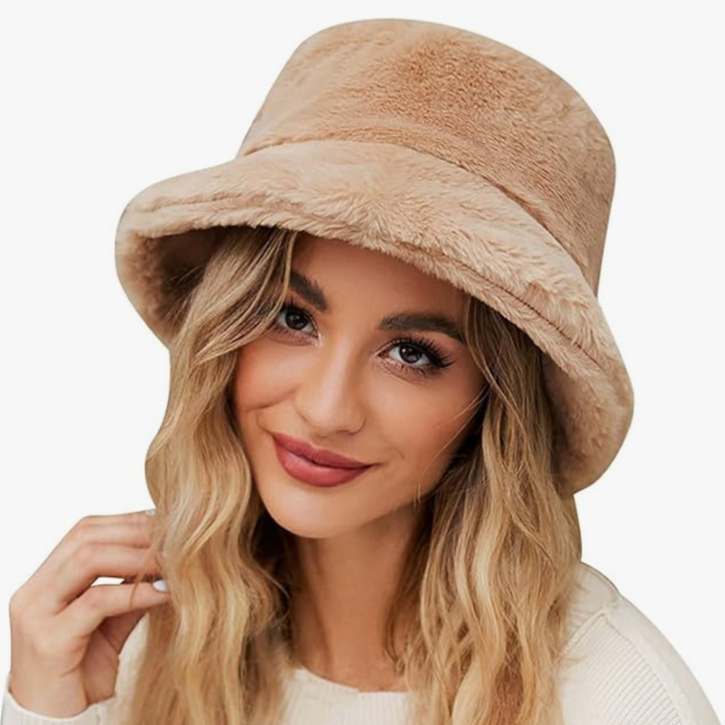 faux fur bucket hat