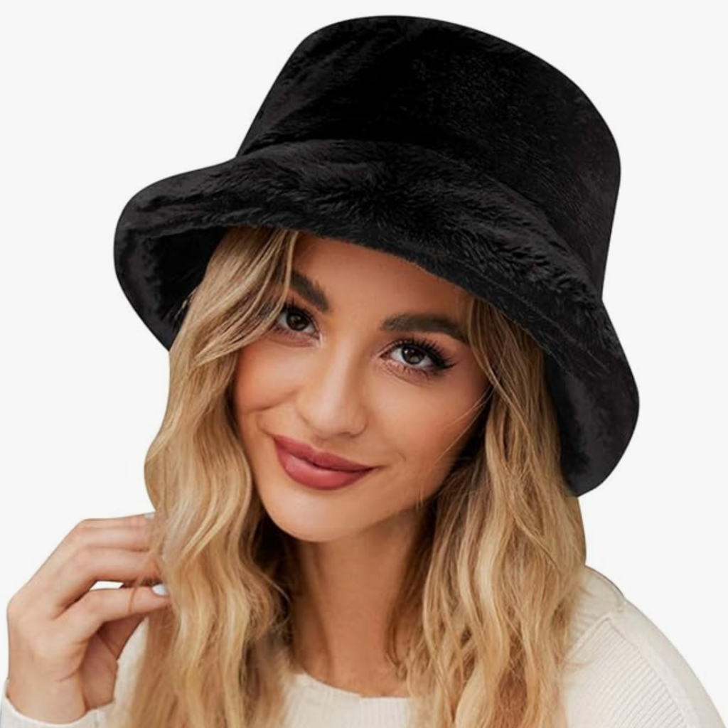 faux fur bucket hat