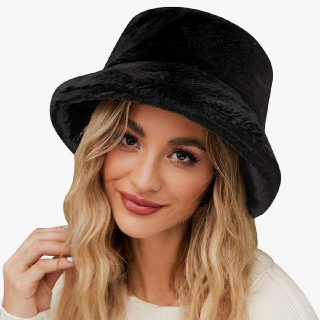 faux fur bucket hat